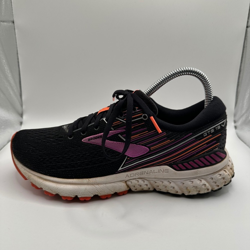 Brooks Adrenaline GTS 19 Running Shoes Womens 8.5 Narrow Black Purple 0291-13